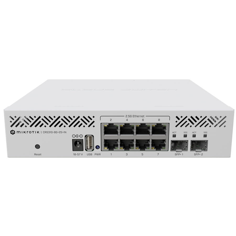 CRS310-8G+2S+IN - MikroTik CRS310-8G+2S+IN Router Switch with 8 x 2.5Gbps and 2 x SFP+ Ports