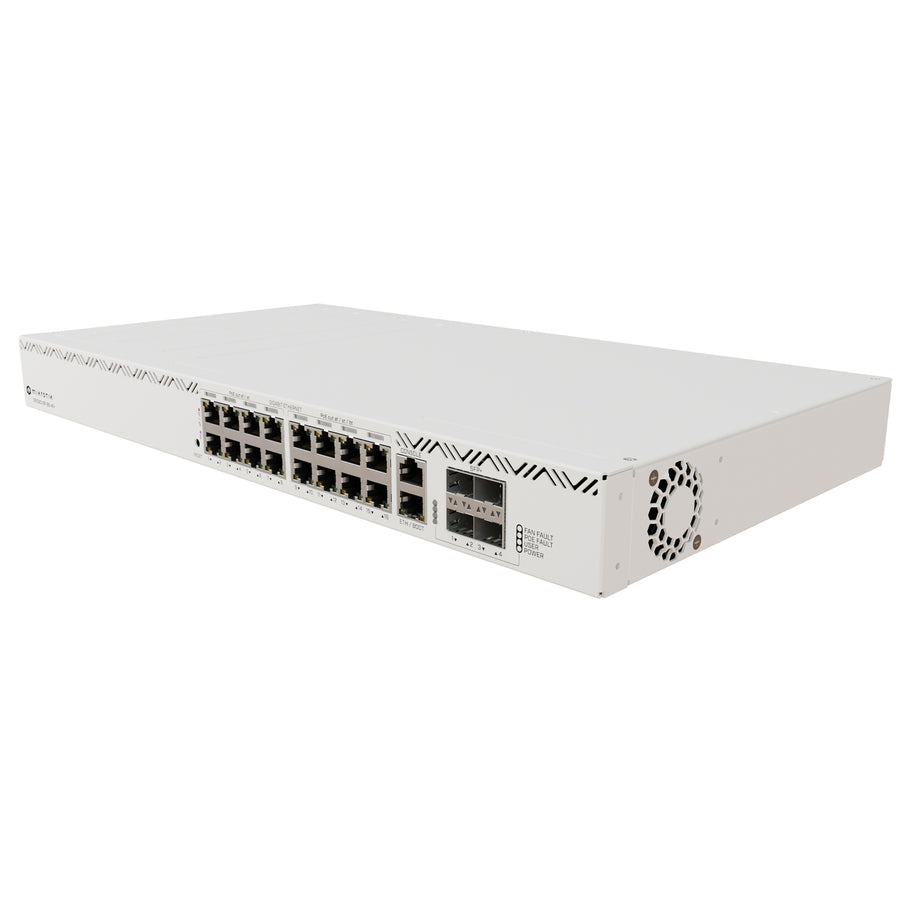 CRS320-8P-8B-4S+RM - MikroTik CRS320-8P-8B-4S+RM 16 Port Gigabit 802.3af/at/bt PoE Switch with 4 SFP+ Uplinks