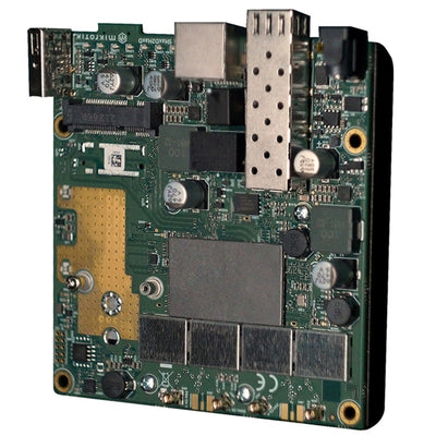 L23UGSR-5HaxD2HaxD - MikroTik L23UGSR-5HaxD2HaxD with dual-core ARM, 256MB RAM, 1x 2.5Gbps SFP, 1x GLAN, 2.4GHz 802.11ax and 5GHz 802.11ax Dual Chain Wireless