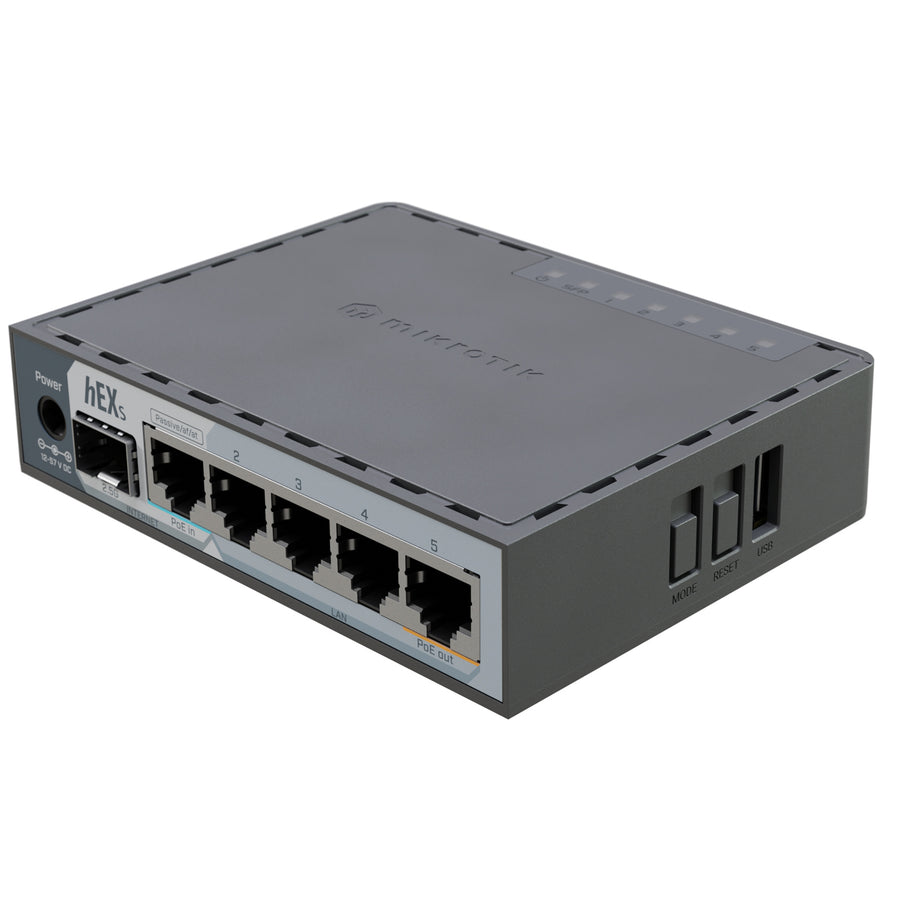 E60iUGS - MikroTik hEX S 5 Port Gigabit Ethernet Router with a 2.5 Gbps SFP Port