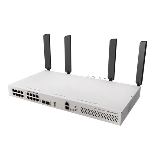 CRS418-8P-8G-2S+5axQ2axQ-RM - MikroTik CRS418-8P-8G-2S+5axQ2axQ-RM 16-Port Gigabit Switch with 8 PoE Out, 10G SFP+ Ports and 4x4 MIMO WiFi 6