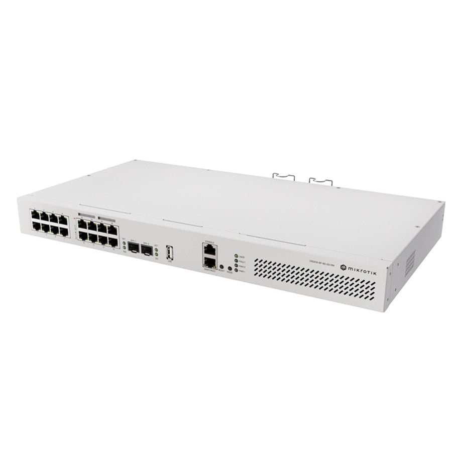 CRS418-8P-8G-2S+RM - MikroTik CRS418-8P-8G-2S+RM 16-Port Gigabit Switch with 8 PoE Out and 10G SFP+ Ports