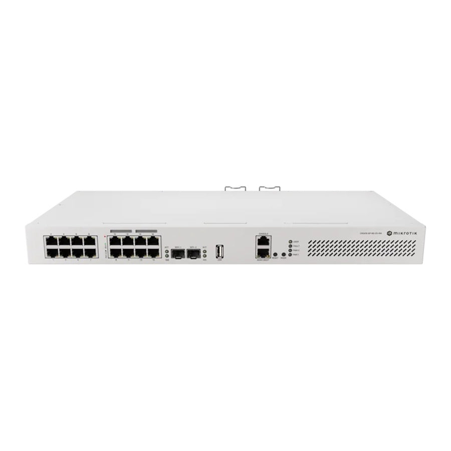 CRS418-8P-8G-2S+RM - MikroTik CRS418-8P-8G-2S+RM 16-Port Gigabit Switch with 8 PoE Out and 10G SFP+ Ports