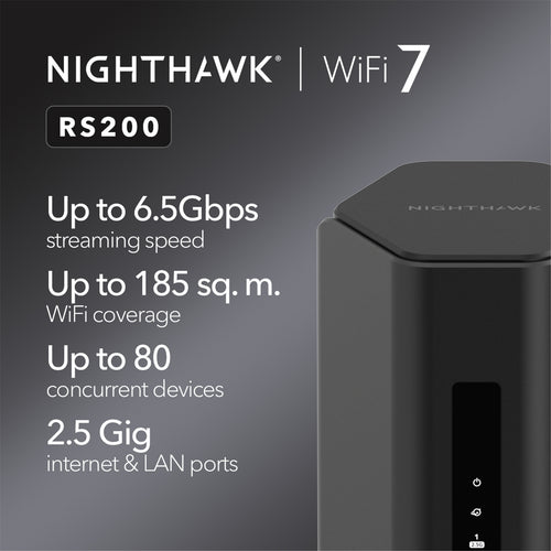 Netgear Nighthawk RS200 (BE6500) Dual-Band WiFi 7 Router