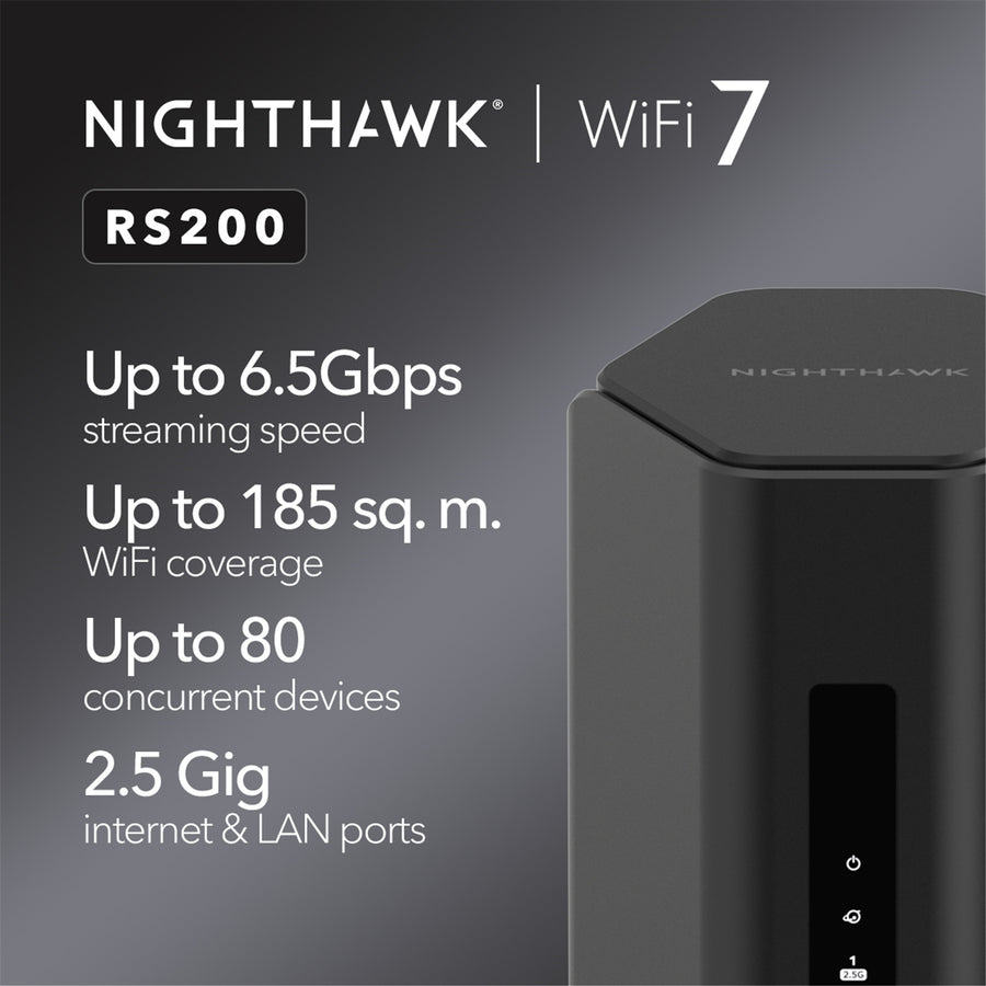 Netgear Nighthawk RS200 (BE6500) Dual-Band WiFi 7 Router