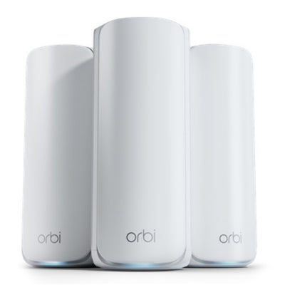 RBE773-100APS - NETGEAR ORBI BE11000 TRI-BAND MESH WIFI 7 SYSTEM - 3 PACK WHITE (RBE773)