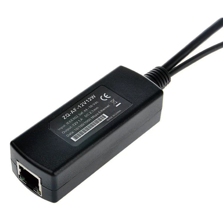GAF-12v12w - PoE World 802.3af/at & Passive 48v to 12V 1A Gigabit PoE Splitter