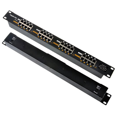 GPOE-16-1U - PoE World 16 Port Gigabit Passive PoE Mode A+B 4 Wire injector