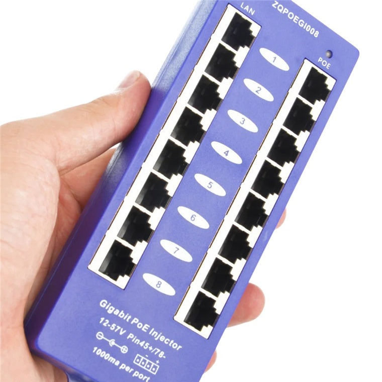 GPOE-8B - PoE World 8 Port Shielded Gigabit Passive Mode B PoE injector