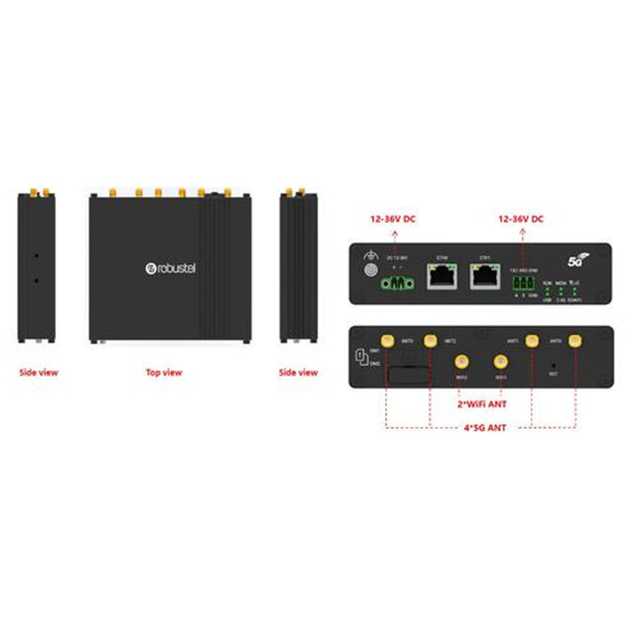 Robustel R5020L-A-5G-A25GL - High Speed Smart 5G Router 2x Eth 1x RS232/RS485 dual-band WiFi (B098004)