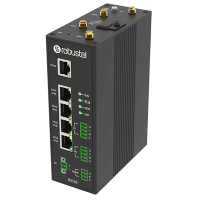 Robustel B015000002 - 4G Router 5x Ethernet mit 4x PoE 1x RS485 2x DI 2x DO WiFi (R2120)