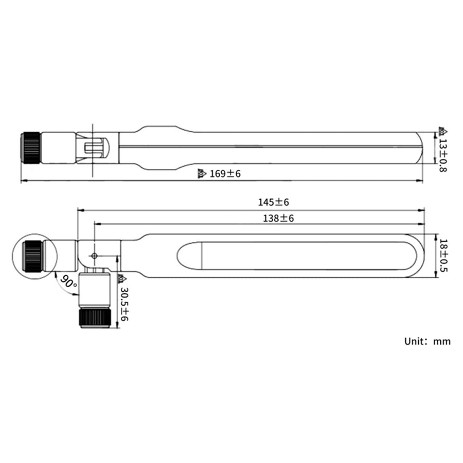 Robustel E003047 - 2G/3G/4G Antenna Hinged SMA (M)