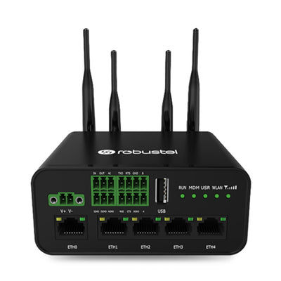Robustel B056704 - Industrial Dual SIM LTE Router GPS WiFi 5x Ethernet VPN PoE (PD)