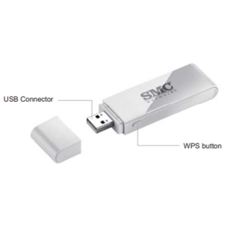 SMC SMCWUSBS-N4 - 150Mbps Wireless-N USB-A Wi-Fi