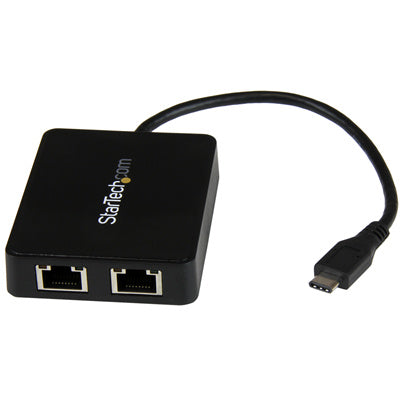 StarTech.com US1GC301AU2R USB-C to Dual Gigabit Ethernet Adapter with USB Type-A Port