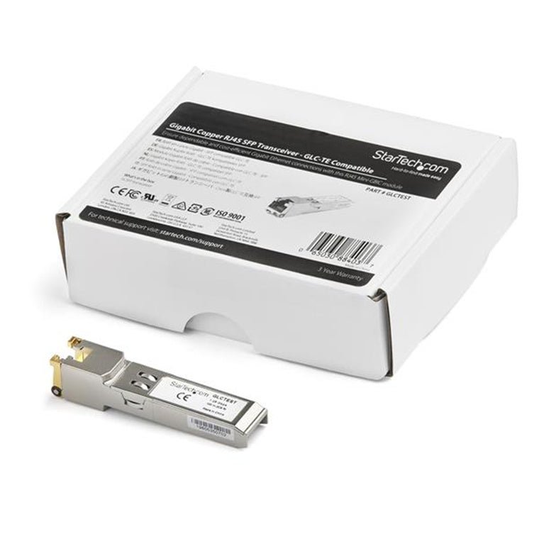 StarTech.com GLCTEST Cisco GLC-TE Compatible Module - 1000BASE-T Copper Industrial Gigabit Ethernet Transceiver - SFP to RJ45 Cat6/Cat5e 100m Extended Temp - Cisco Firepower, IE 2000, C9500, C2960