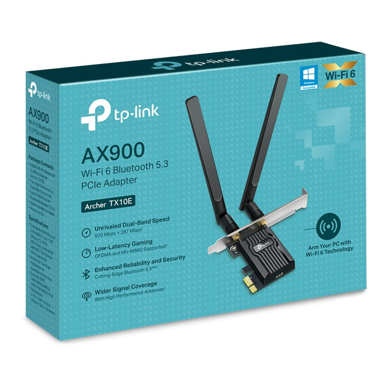 TP-Link Archer TX10E, AX900 Wi-Fi 6 Bluetooth PCIe Adapter