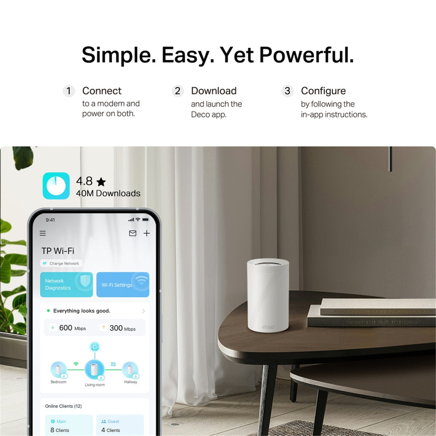 TP-Link Deco BE68 BE14000 Tri-Band Whole Home Mesh Wi-Fi 7 System - 2 Pack