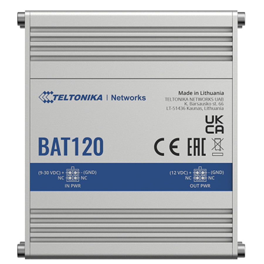 BAT120 - Teltonika Uninterruptible power supply for RUT300, RUTX08, RUTX10, TSW110, TSW210