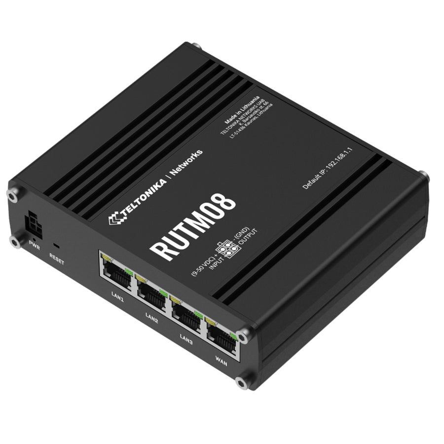 RUTM08 - Teltonika RUTM08 Iindustrial Gigabit 4 Port Ethernet VLAN Router