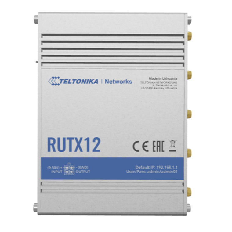 Teltonika  RUTX12 4G LET Dual Cat 6 AC867 Dual Band WiFi 5 Industrial Router