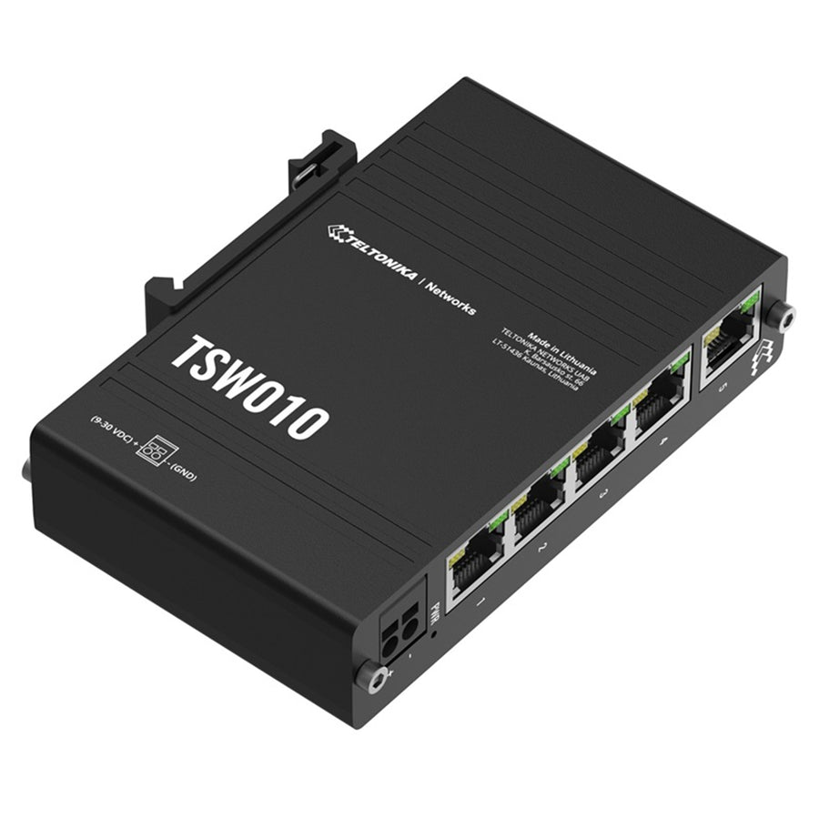 TSW010 - Teltonika TSW010 Din Rail Switch 5 x 10/100 Ethernet ports