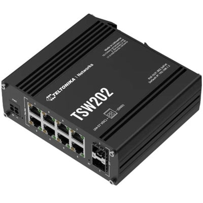 Teltonika TSW202 Managed Industrial EthernetPoE+ Switch(240W) GbE x 8 / PoE+ x 8 / SFP x 2
