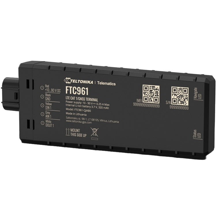 FTC961 - Teltonika FTC961 high voltage 4G LTE Cat 1 vehicle GPS tracker with enhanced GNSS accuracy and IP69K resistance