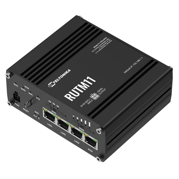 RUTM11 - Teltonika RUTM11 4G LTE Cat 6 Cellular Wi-Fi Router with Dual SIM and GNSS