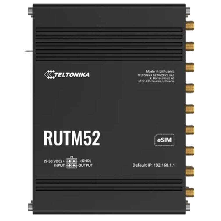 RUTM52 - Teltonika RUTM52 Industrial 5G Wi-Fi Gigabit Router with Dual Radio, Dual SIM and eSIM Support and 4G LTE Cat 20 fallback
