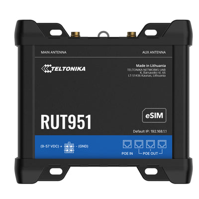 RUT951_POEPLUS - Teltonika RUT951POE+ Dual SIM and eSIM 4G/LTE Wi-Fi Ethernet Router PoE Out and IO