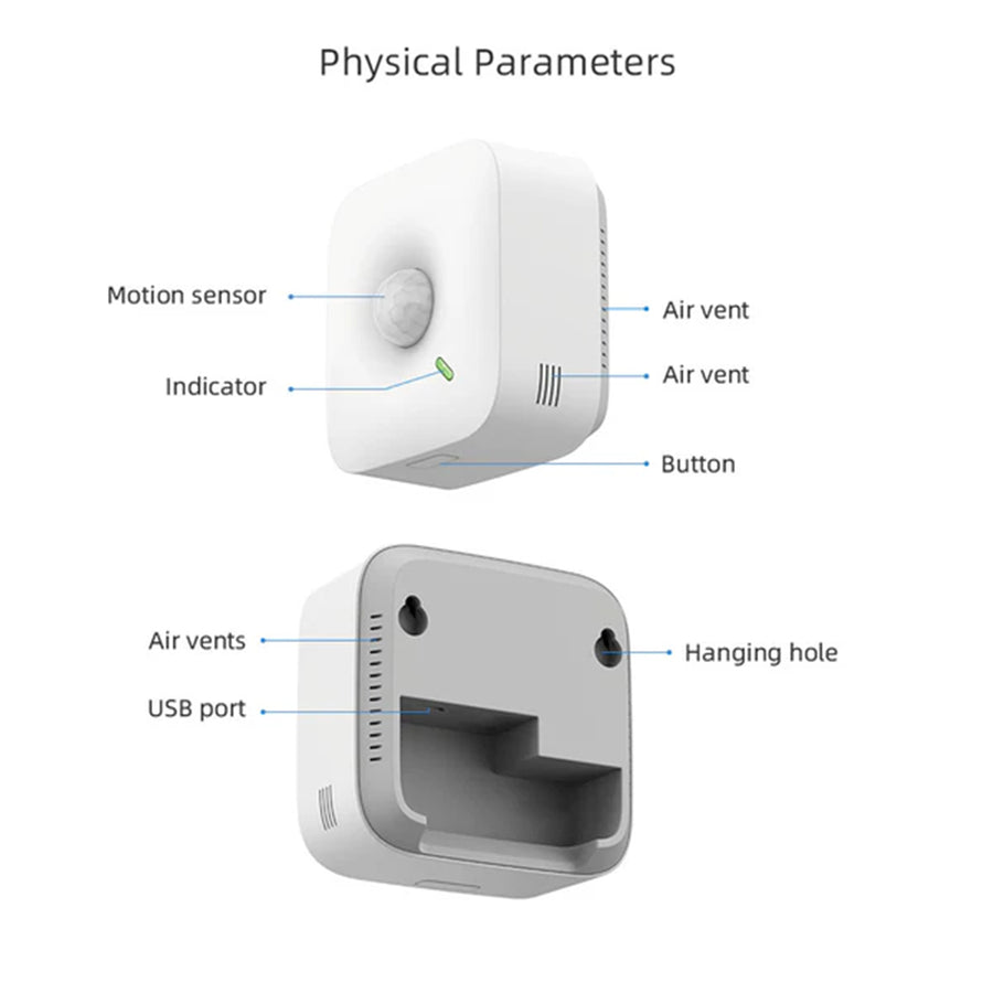 MS1 - Ubibot MS1 Cloud-gestützter WLAN-Infrarot-Bewegungssensor