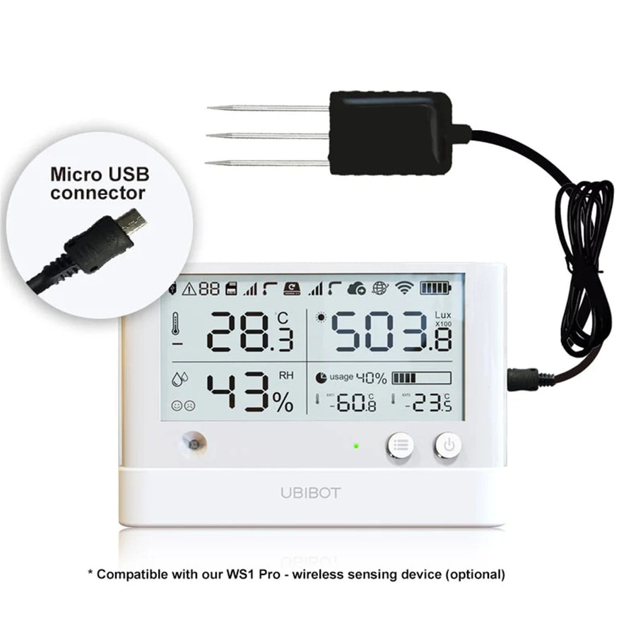Soil-Probe-3M-R-USB - Ubibot Soil-Probe-3M-R-USB Soil Temperature and Moisture Probe for WS1 Pro 3 Metres