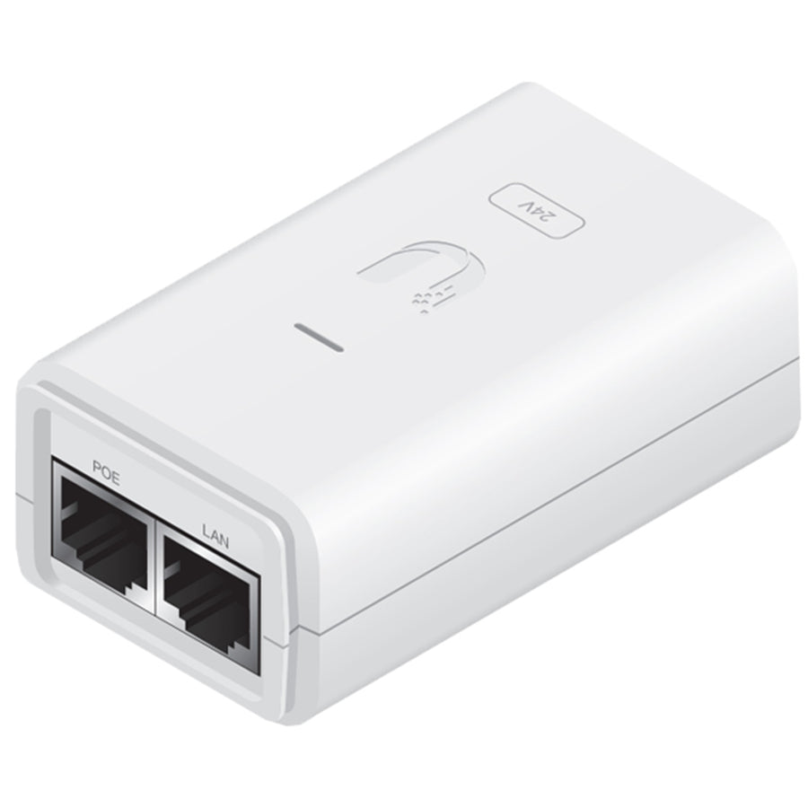 POE-24-7W-G-WH - Ubiquiti 24VDC 0.3A White Gigabit Passive Power over Ethernet Injector