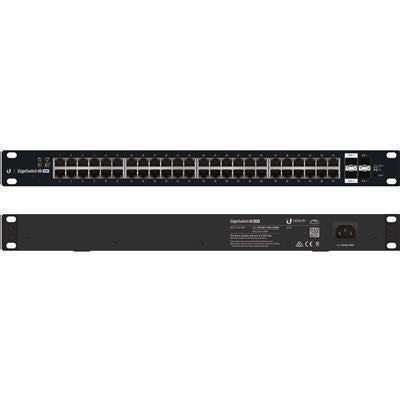 ES-48-500W - Ubiquiti EdgeSwitch 48 500W, 48 Gigabit Ethernet Dual POE+ IEEE 802.3at/af and 24V Passive PoE Switch, 2 SFP+ Ports & 2 SPF Ports