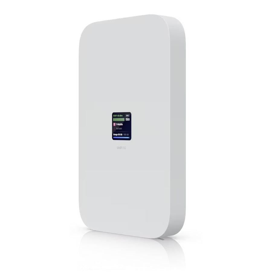 Ubiquiti UniFi 5G Max, a high-performance 5G (3.4 Gbps) modem for any Unifi deployment. Instantly adopt through any UniFi PoE port, it delivers automatic setup, dual SIM/eSIM, and seamless failover