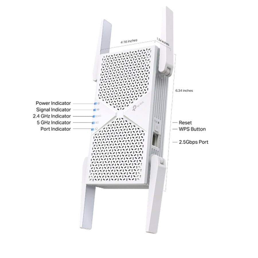 TP-Link  RE405BE (BE6500) Tri-Band WiFi 7 Range Extender