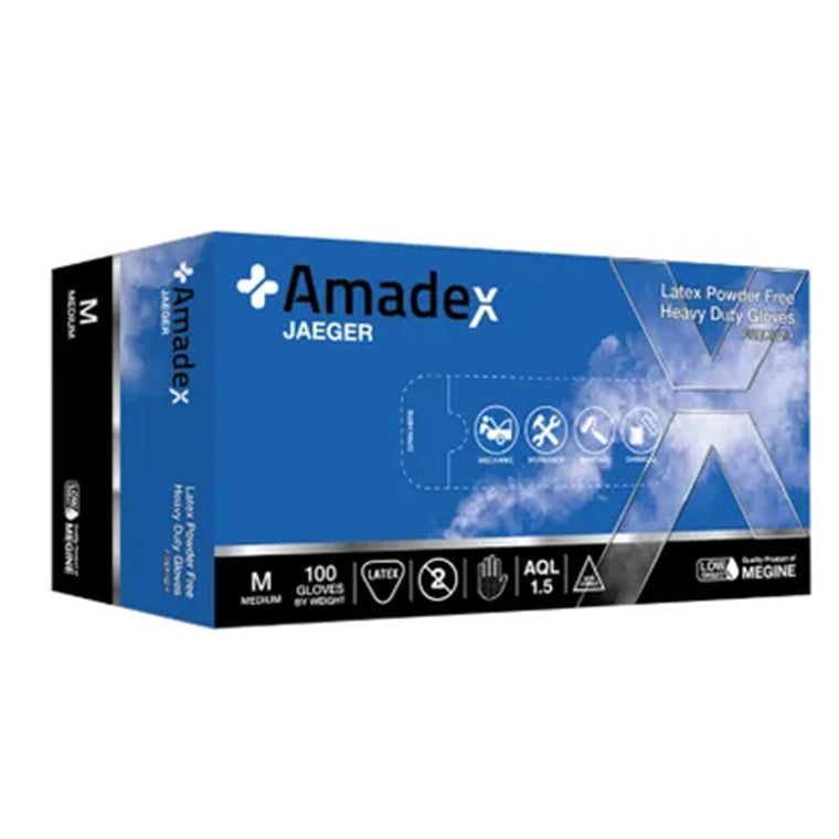 EUDB185-XXL - AMADEX LATEX HIGH RISK EINWEGHANDSCHUHE BLAU GRÖSSE XXL 300MM JAEGER 50ER PACK