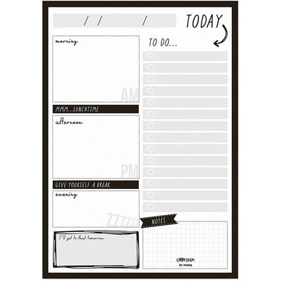 Carpe Diem Daily Planner Pad Black