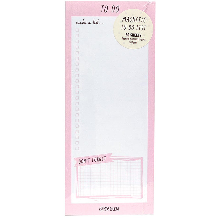 Carpe Diem Magnetic To Do List Ballerina Pink