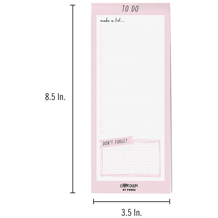 Carpe Diem Magnetic To Do List Ballerina Pink