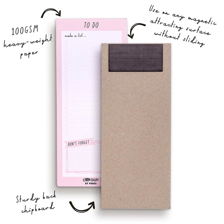 Carpe Diem Magnetic To Do List Ballerina Pink