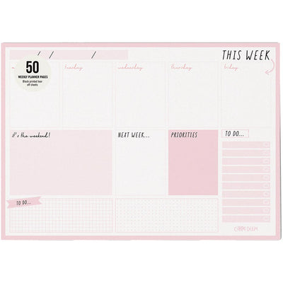 Carpe Diem Weekly Planner Pad Ballerina Pink