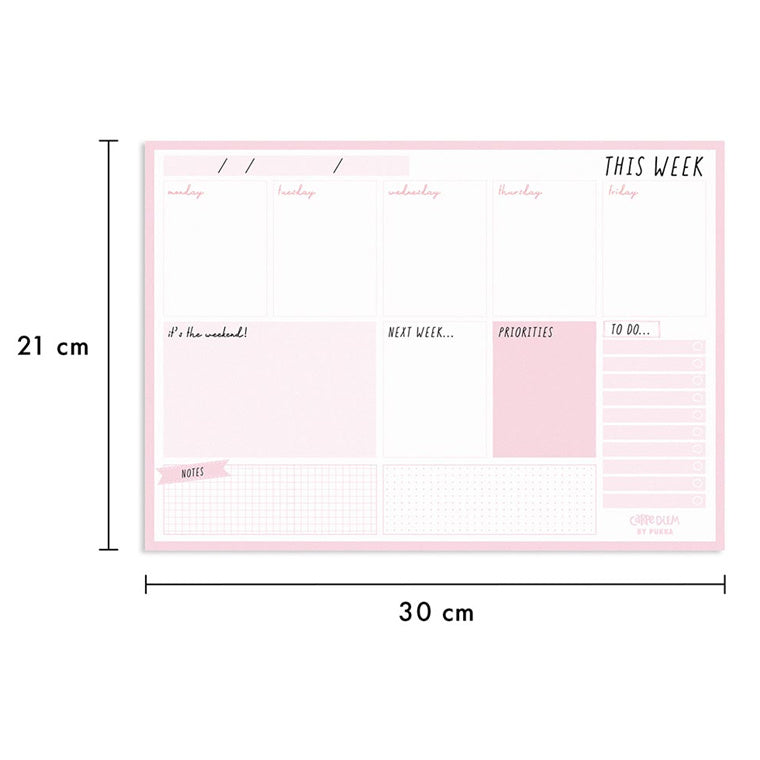 Carpe Diem Weekly Planner Pad Ballerina Pink