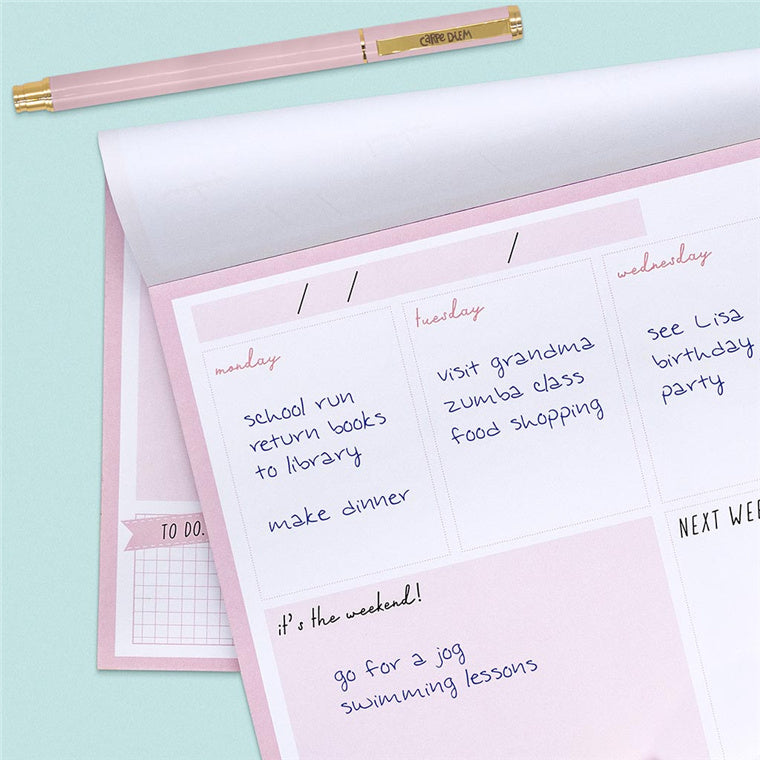 Carpe Diem Weekly Planner Pad Ballerina Pink
