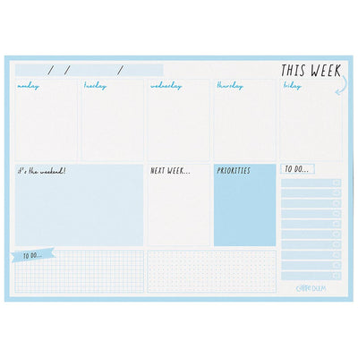 Carpe Diem Weekly Planner Pad Sky Blue