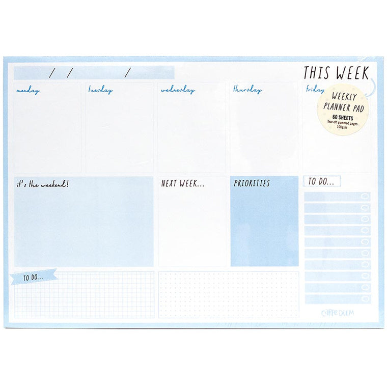 Carpe Diem Weekly Planner Pad Sky Blue