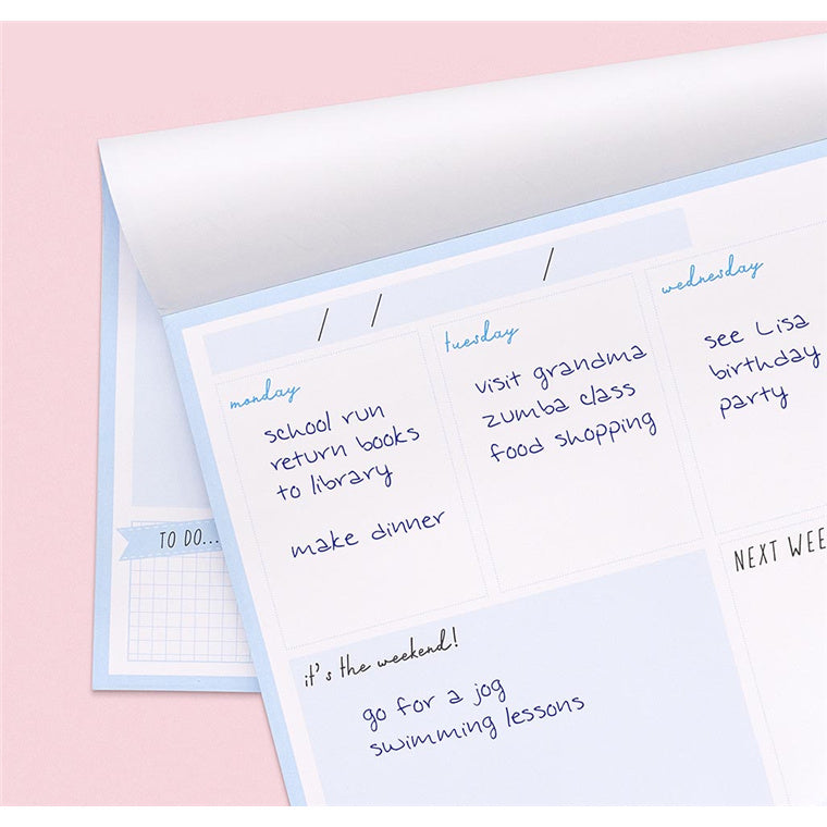 Carpe Diem Weekly Planner Pad Sky Blue