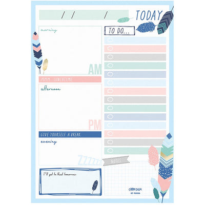 Carpe Diem Daily Planner Pad Feathers