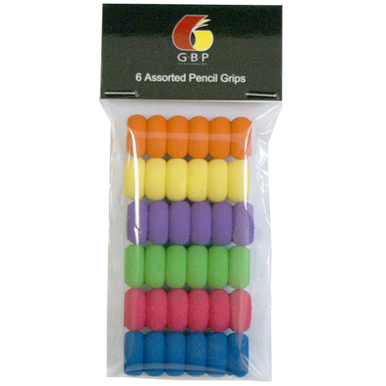 Okin PG06 - GBP Pencil Grip Assorted, Pack of 6